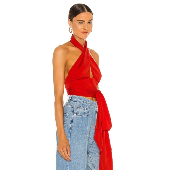 Superdown Jennifer Wrap Top in Red from Revolve - Picture 2 of 7